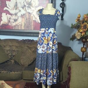 Maurices Blue and White Floral Maxi Dress